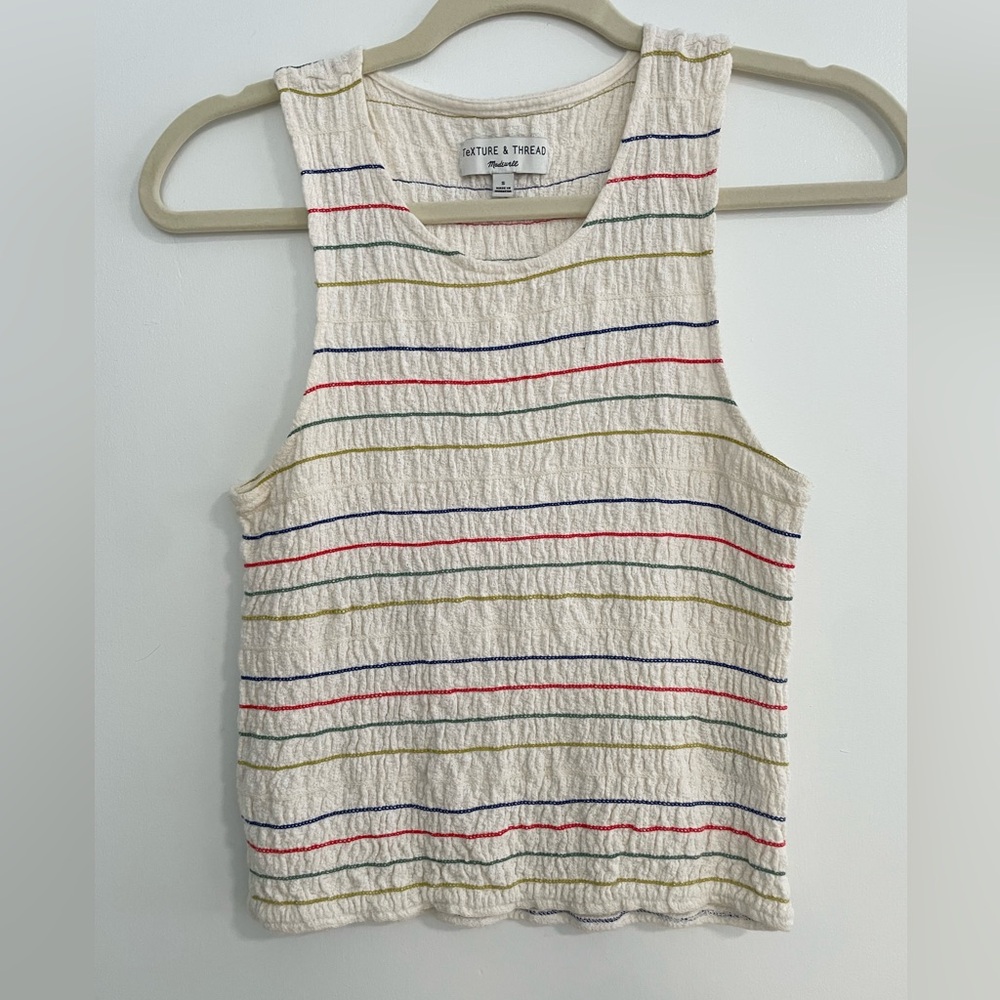 Madewell Cream Striped Tank Top